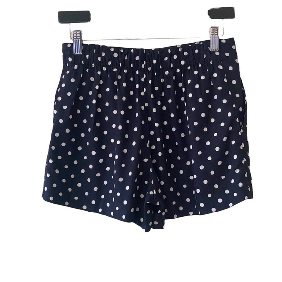 LOFT‎ Polka-Dot Pull-On Linen-Blend Shorts - Picture 2 of 6